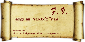 Fadgyas Viktória névjegykártya